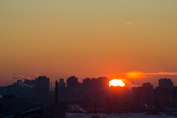 Fototapeta premium dawn in the industrial district