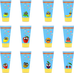 Baby cream tube with kids design