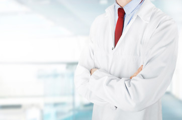 Confident doctor in hospital