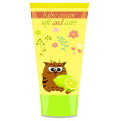 Baby cream tube with kids design