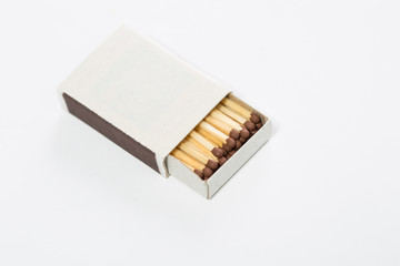 box of matches on a white
