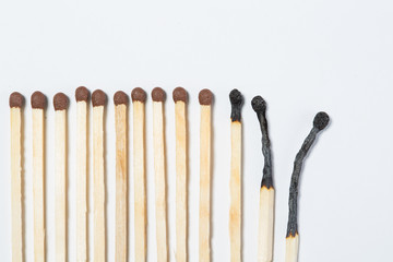 the matches on a white