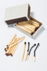 box of matches on a white