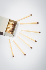 box of matches on a white