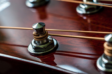 Closeup Of Part Of Acoustic Guitar Shallow Depth Of Field