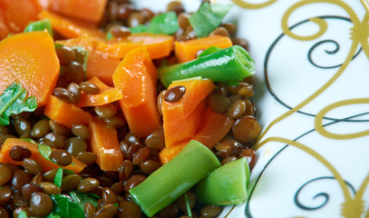 Moroccan Puy lentil salad