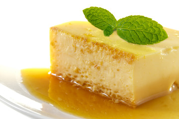 Delicious homemade Panna cotta dessert. Creme caramel, Flan