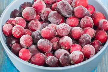 frozen berries closeup