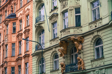 Obraz premium colorful old apartment building