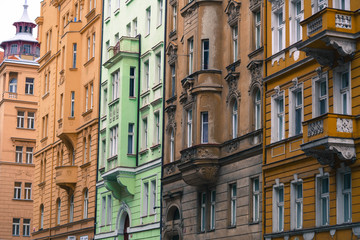 Naklejka premium colorful old apartment building