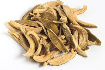 soft dried guava low sugar on white background