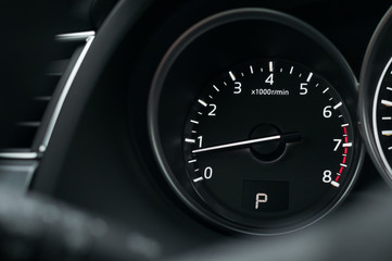 Odometer in the new car.
