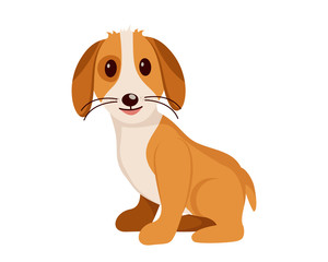 Flat Cute Animal Character Logo - Dog