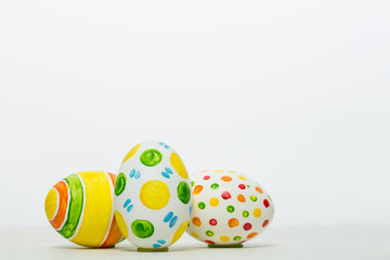 Fototapeta premium Easter eggs on a white