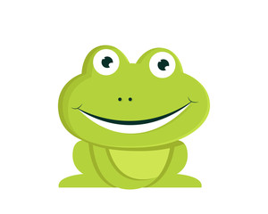 Flat Cute Animal Character Logo - Frog