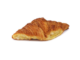 Traditional Layered French Croissant isolated on white
