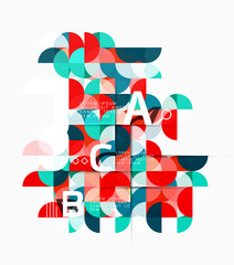 Abstract circle geometric composition isolated on white