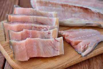 Fresh rainbow trout fillets