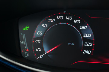 Digital speedometer in the new car.