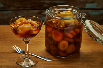 apricot on brandy (boerenmeisjes) according to old Dutch recipe.