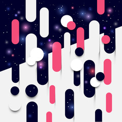 Abstract background design with shapes melting into each other and stars. Vector illustration