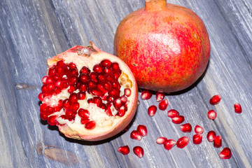 garnet closeup on wooden
