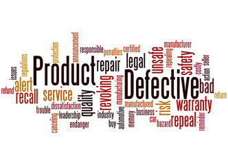 Defective Product, word cloud concept 3 - obrazy, fototapety, plakaty