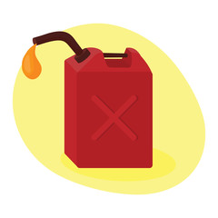 Fuel container jerrycan. Gasoline canister. Vector Illustration isolated on white.