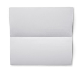 White folded blank sheet of paper for correspondence