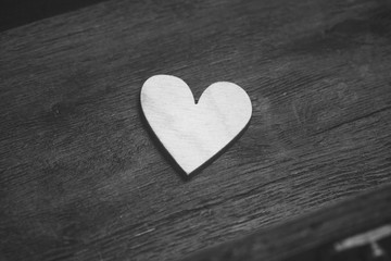 Obraz premium Sign of love and romance - hearts. Black and white photo in a retro style