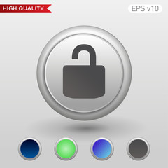 Colored icon or button of lock symbol with background