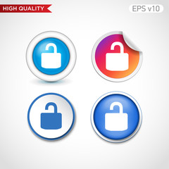 Fototapeta premium Colored icon or button of lock symbol with background