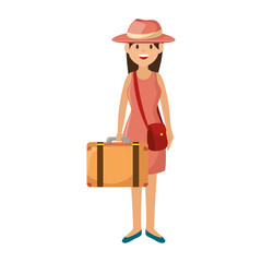 cute family member on vacations vector illustration design