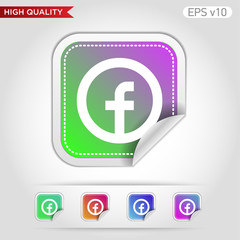 Fototapeta premium Colored icon or button of F letter with background