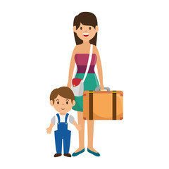 cute family member on vacations vector illustration design