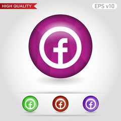 Obraz premium Colored icon or button of F letter with background