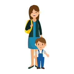 cute family member on vacations vector illustration design