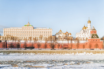 Moscow Kremlin and the Kremlin embankment in winter