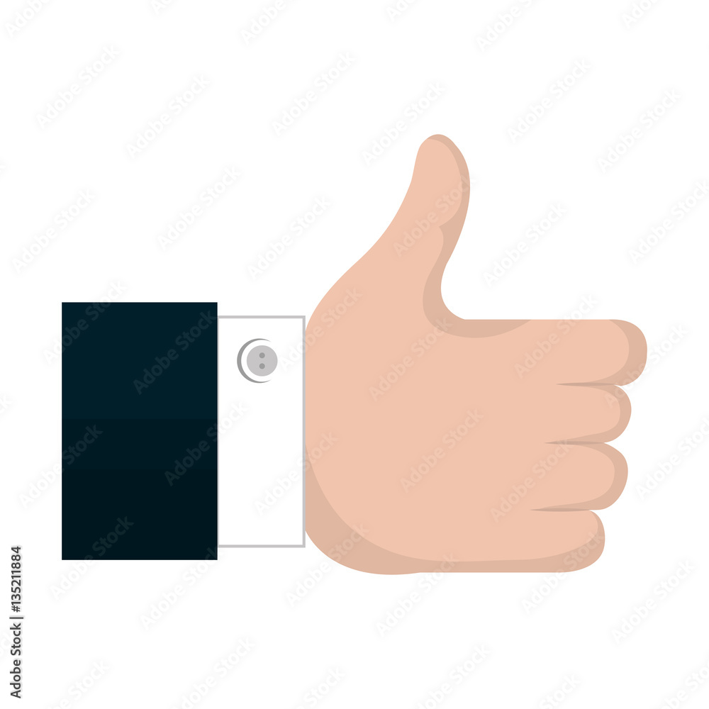 Poster hand human like isolated icon vector illustration design