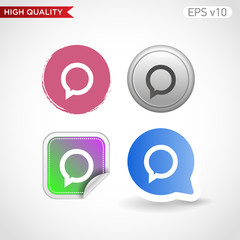 Colored icon or button of chat symbol with background