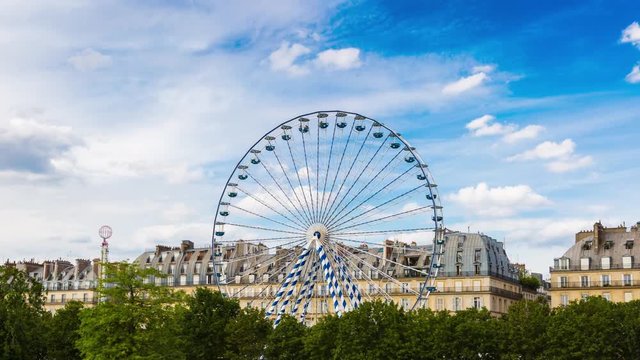 Timelapse La petite roue - Jardin des Tuileries Paris, France