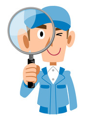 作業着の男性　調査　確認
