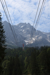 Gondola cable car that runs between Eibsee and Zugspitze in Garmisch Partenkirchen