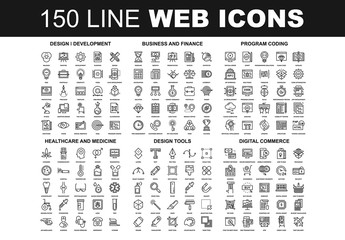 150 Line Art Web Icons 3
