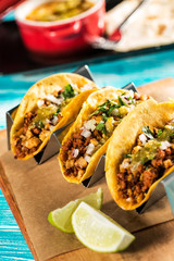 Mexican tacos campechanos