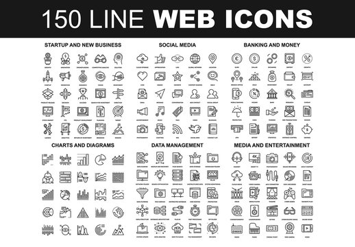 150 Line Art Web Icons 4