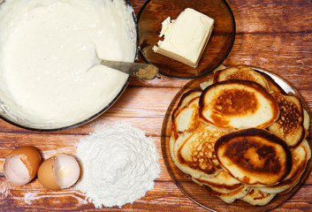 Pancakes. Ingredients for the pancakes.