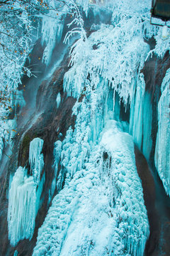 Amazing frozen waterfall
