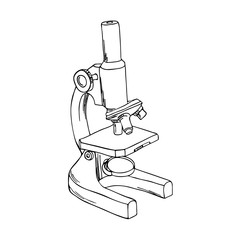 vector monochrome contour of microscope