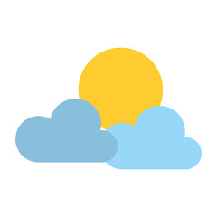 clouds and sun isolated icon vector illustration design